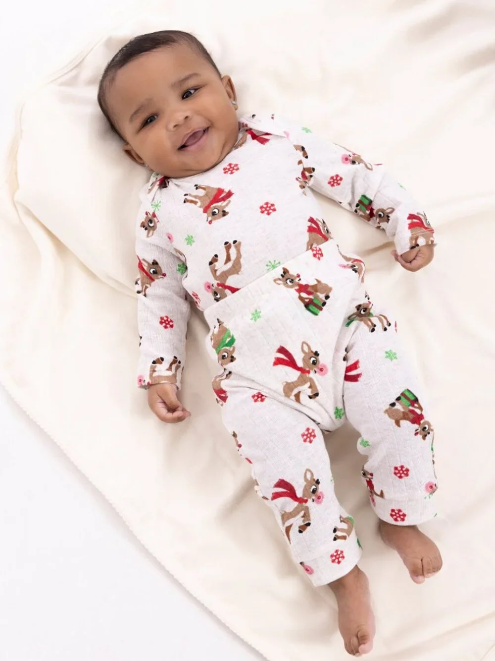 NEW Rudolph Baby Boys Christmas Graphic Bodysuit and Jogger Pants Set Newborn